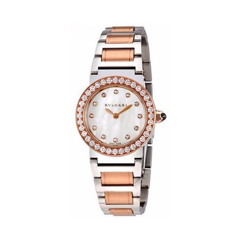 Bvlgari LVCEA Tubogas Quartz Diamond White Mother of Pearl Dial