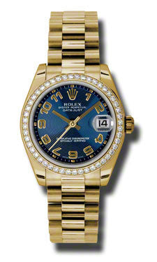 Rolex Datejust 31mm Gold President Yellow Gold Diamond Bezel