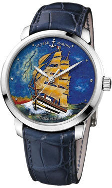 Ulysse Nardin Classico Enamel White Gold Watch Brands Direct