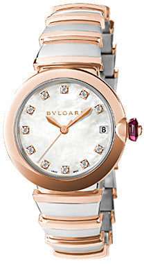 Bvlgari LVCEA Tubogas Mother of Pearl Diamond Dial Ladies Watch