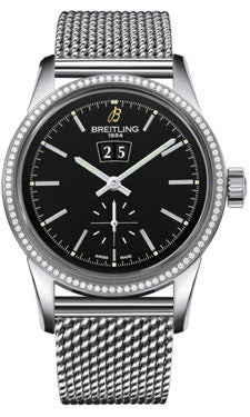 Breitling Transocean Steel Mother of Pearl Diamond Mens Watch