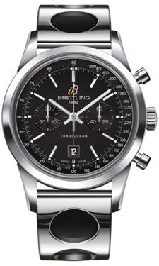 Breitling Transocean Chronograph 38 Stainless Steel Black Dial