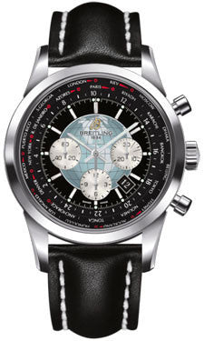 Breitling Watch Transocean Chronograph Unitime Polar White Red