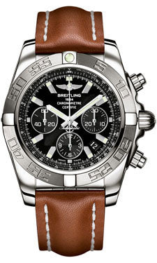 Breitling Chronomat 44 White Gold Polished Bezel Leather Strap