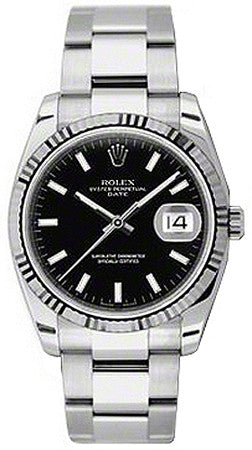 Rolex - Date 34mm Fluted Bezel - Oyster Bracelet – Watch - Luxury at the Largest Discounts