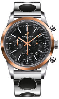 Breitling Transocean Chronograph 43 mm Watch in Black Dial