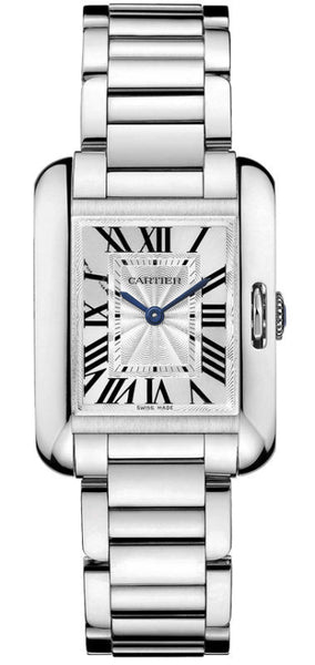 Cartier Tang Anglaise WT100008, 30x23mm, White Gold, Silver Dial