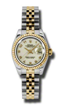 Rolex Datejust 18k Yellow Gold/Steel Ivory Pyramid Ladies 26 Watch