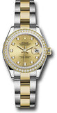 Rolex - Datejust Lady 28 - Stainless Steel and Yellow Gold - Diamond Bezel