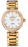 Omega,Omega - De Ville Ladymatic Co-Axial 34 mm - Yellow Gold - Diamond Bezel - Watch Brands Direct
