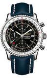 Breitling,Breitling - Navitimer World Stainless Steel - Leather Strap - Watch Brands Direct