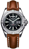 Breitling,Breitling - Galactic 41 Stainless Steel - Diamond Bezel - Leather Strap - Watch Brands Direct