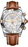 Breitling,Breitling - Chronomat 44 Two-Tone Polished Bezel - Croco Strap - Watch Brands Direct