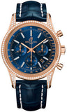 Breitling,Breitling - Transocean Chronograph Red Gold - Diamond Case - Croco Strap - Watch Brands Direct