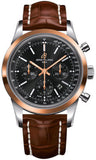 Breitling,Breitling - Transocean Chronograph Steel and Gold - Croco Strap - Watch Brands Direct