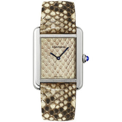 Cartier Tank Solo Python Pattern Stainless Steel Ladies Watch W5200020